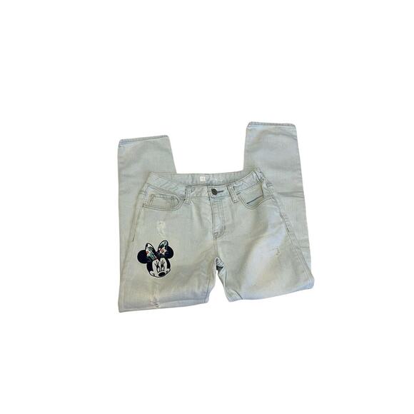 Gap Kids Jeans Disney Character Girls Minnie Mouse Mickey Mouse Blue Jeans Sz 10 - Picture 6 of 10